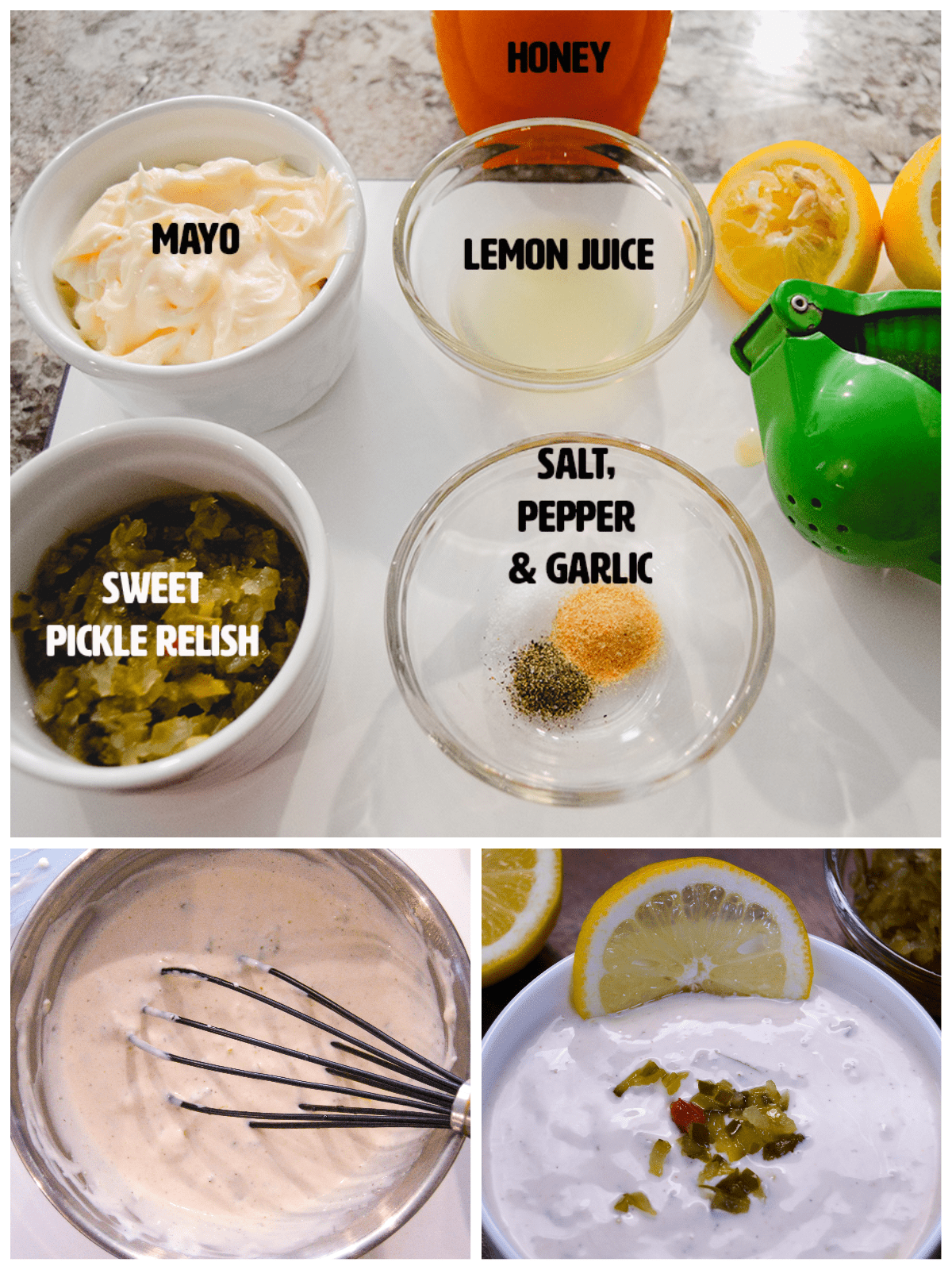 Tartar Sauce Ingredients & Steps Collage