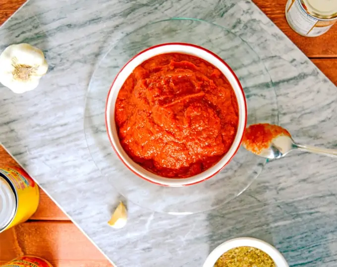 Basic Pizza Sauce from top view