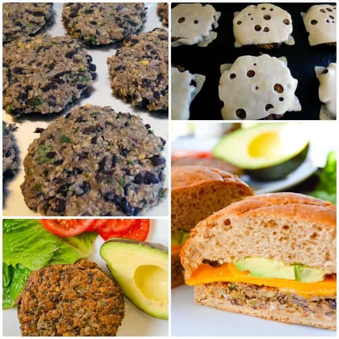 Black Bean & Chickpea Burgers step by step collage