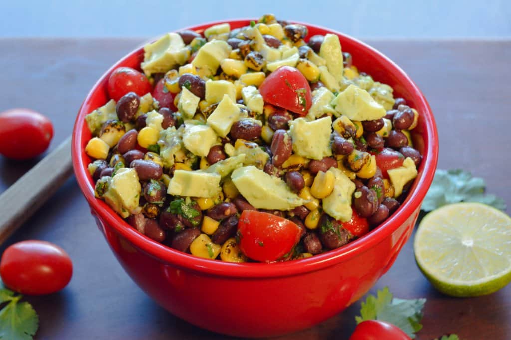 Black Bean Avocado Salad with Lime & Spoon