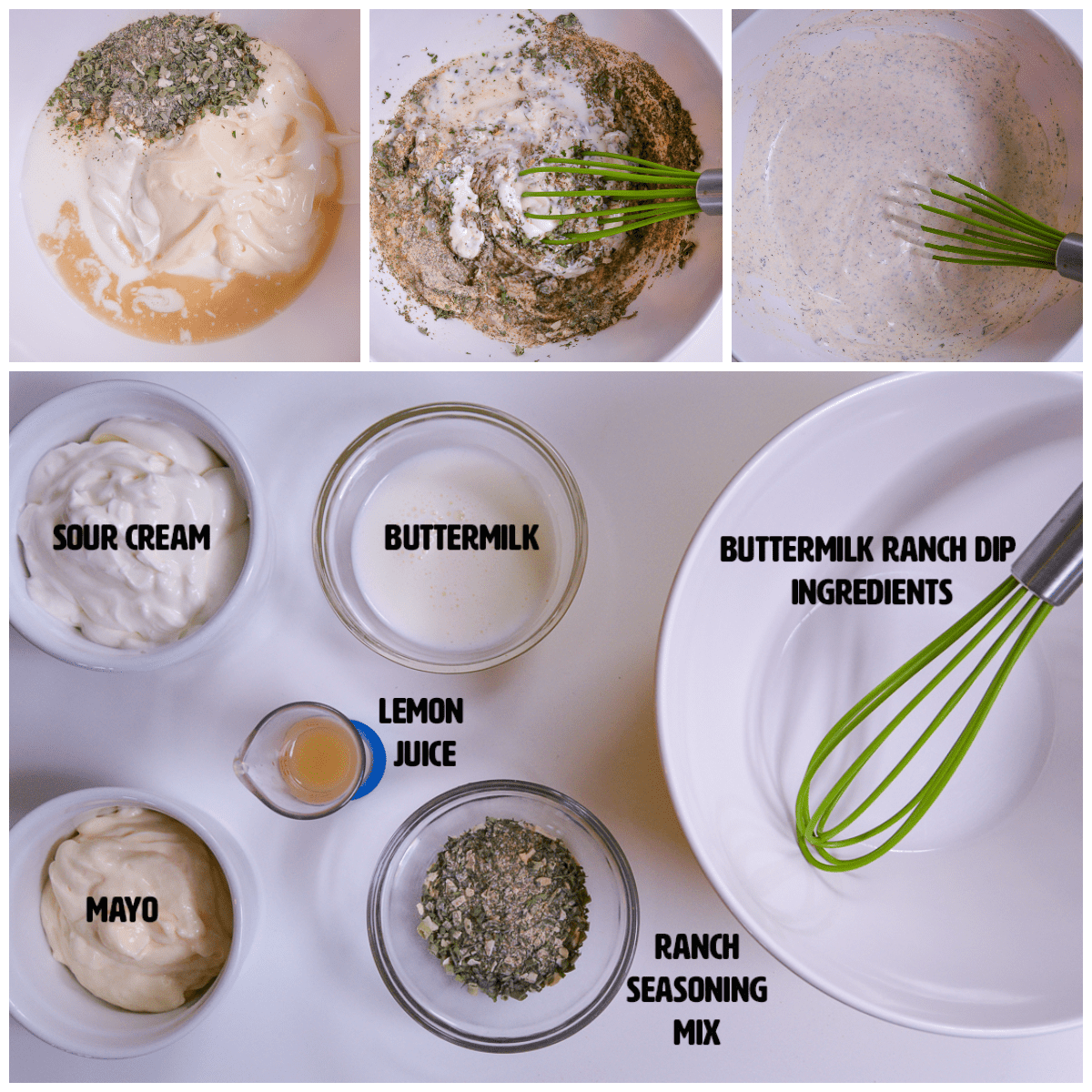 Buttermilk Ranch Dip Ingredients & Steps