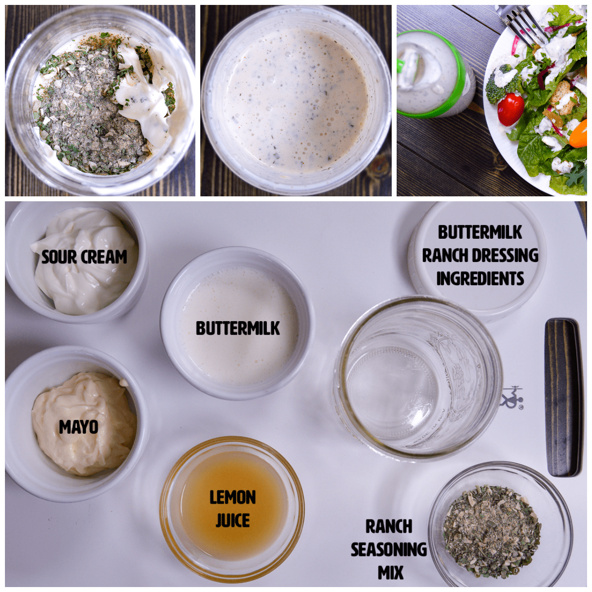 Buttermilk Ranch Dressing Ingredients and Steps