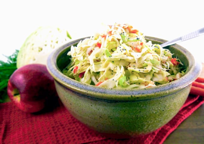 Tangy and Slightly Sweet Mustard Slaw side view