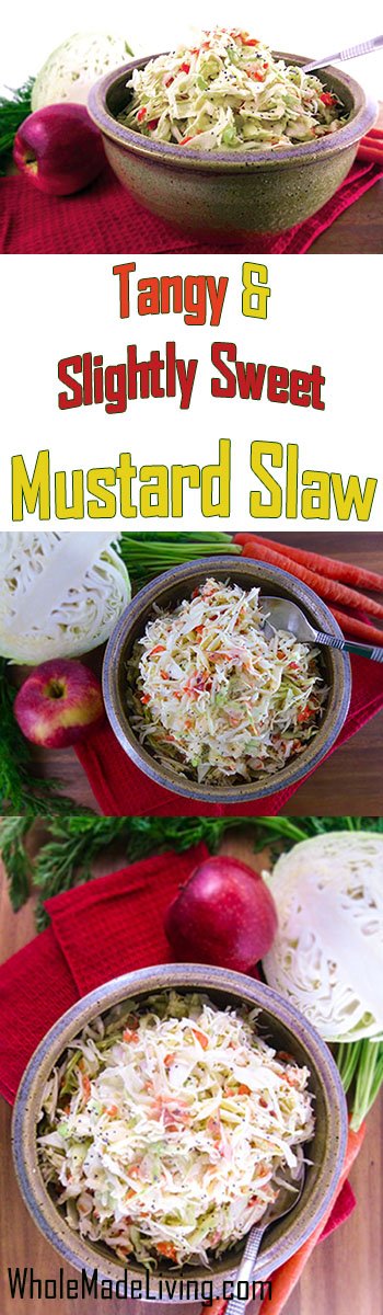 Tangy & Slightly Sweet Mustard Slaw Pinterest Collage