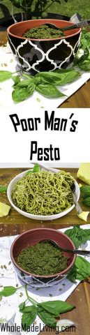Poor Man's Pesto Sauce Pinterest Collage