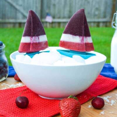 Patriotic Pops (All Natural Red, White & Blue-ish Popsicles)