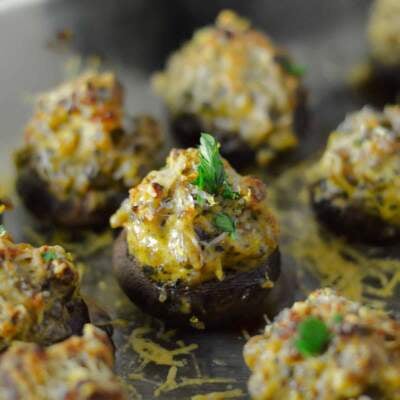 Italian Sausage Stuffed Mushrooms (No Bread Crumbs)