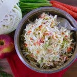 Tangy and Slightly Sweet Mustard Slaw over top view