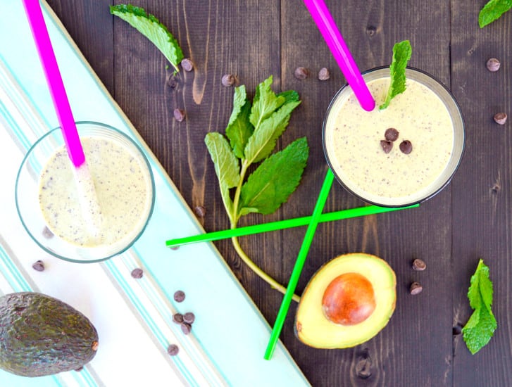 Healthy Mint Chip Smoothie/Shake with avocado