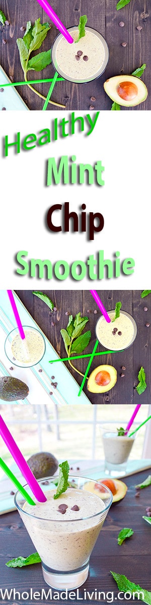 Healthy Mint Chip Smoothie/Shake Pinterest Collage
