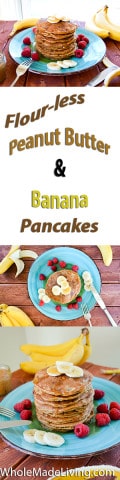 Flourless Peanut Butter Banana Pancakes Pinterest Collage