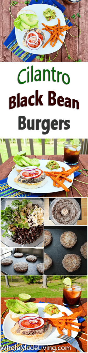 Cilantro Black Bean Burgers Pinterest Collage