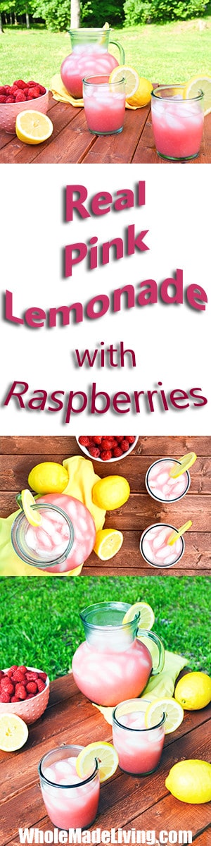 Real Pink Lemonade with raspberries Pinterest Collage