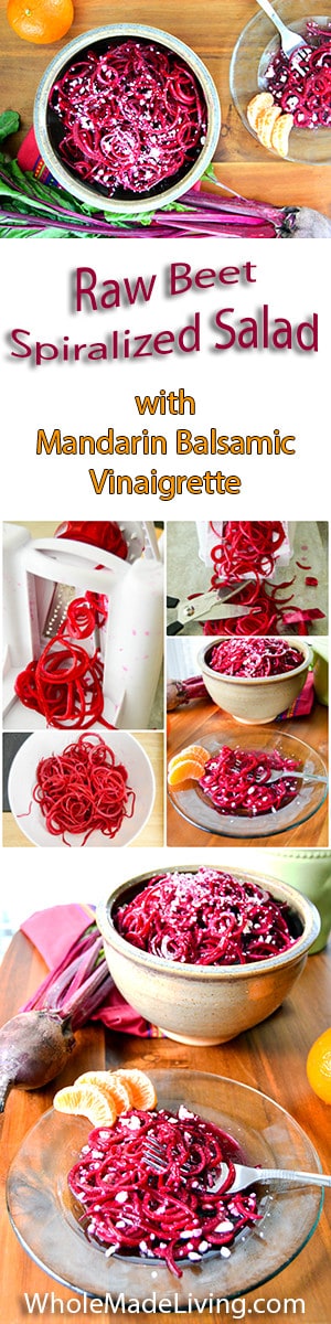 Raw Beet Spiralized Salad with Mandarin Balsamic Vinaigrette Pinterest Collage