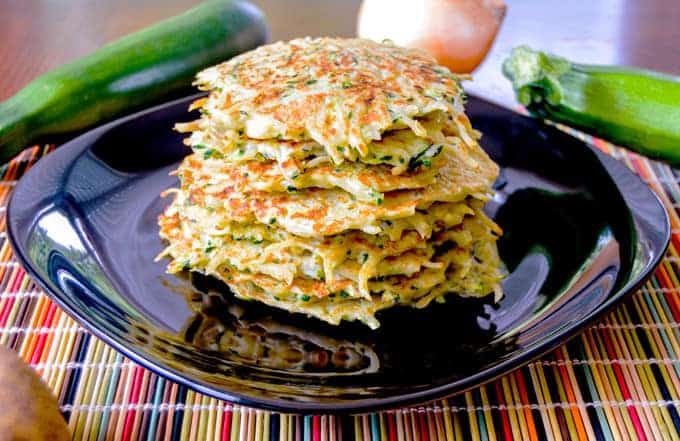 zucchini potato pancake stack 