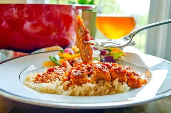 Braised Pork Chops in Tomato Harissa Sauce