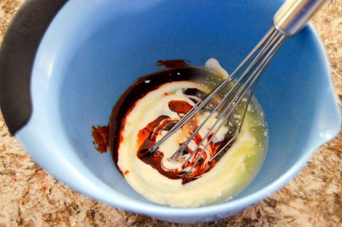 Sweet & Spicy Gochujang Dipping Sauce Ingredients in a bowl