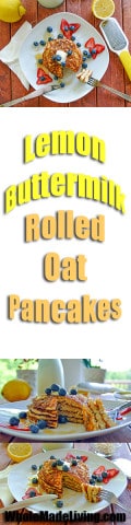 Lemon Buttermilk Rolled Oat Pancakes Pinterest Collage