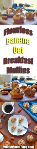 Flourless Banana Oat Breakfast Muffins PInterest Pin Collage