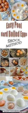 Easy Peel Hard Boiled Eggs (Shock Method) Pinterest Collage
