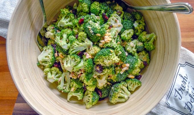 Broccoli Salad in large serving bowl