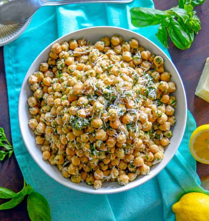 Fresh herby chickpea salad