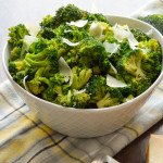 Fresh Broccoli air fried in serving bowl