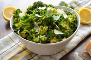 Air fryer broccoli in a bowl