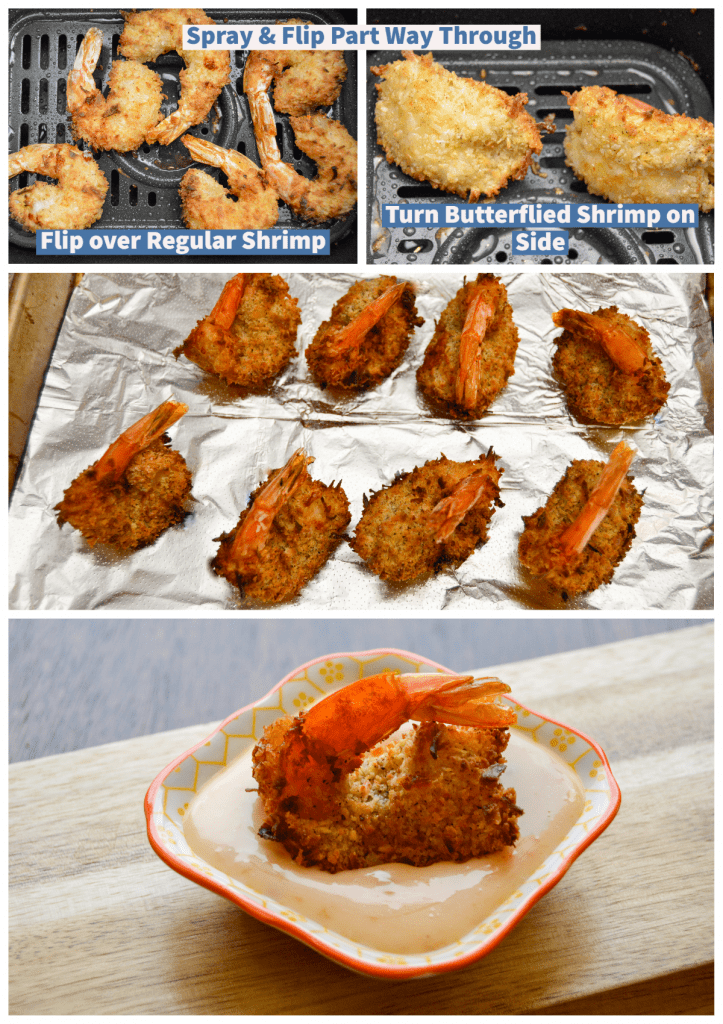 Air Fryer Shrimp Cooking Collage