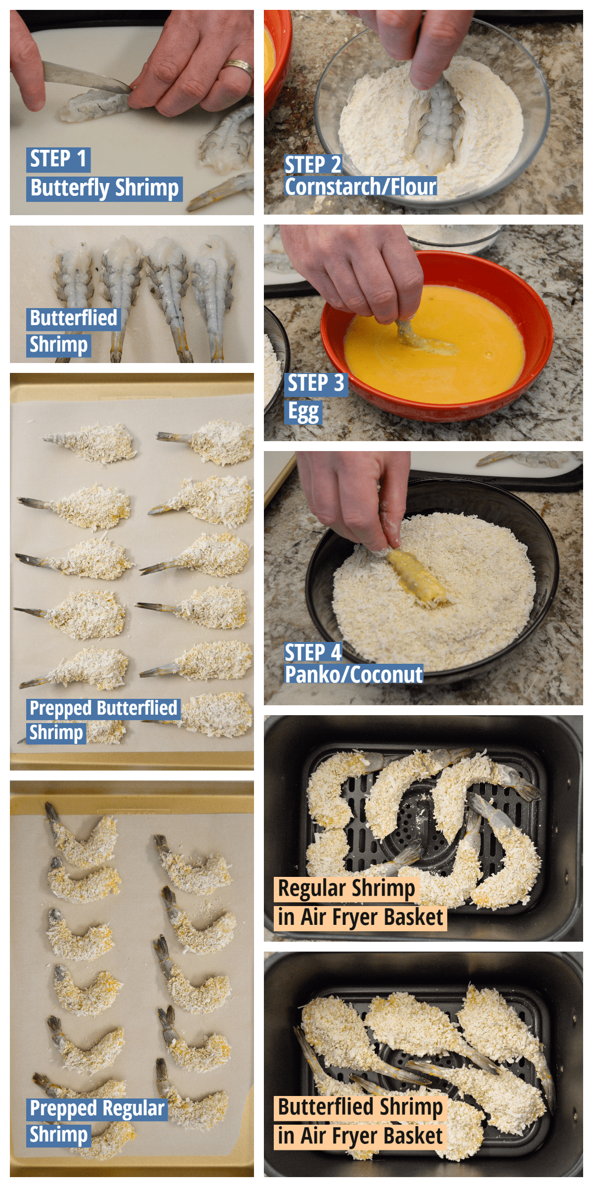 Coconut Shrimp Prep Collage