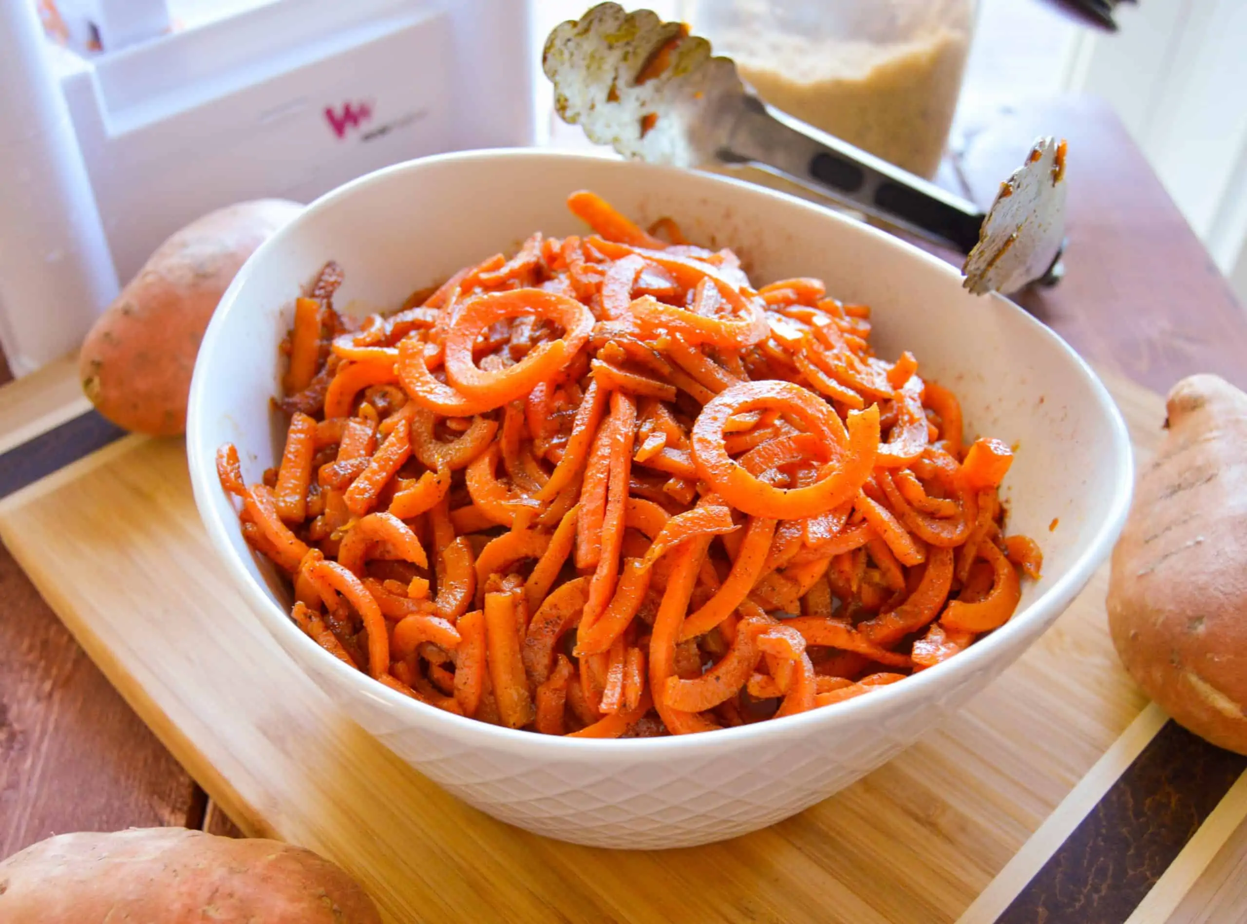 Sweet Potato Noodles with spiralizer