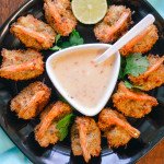 Plated Coconut Shrimp with dipping sauce
