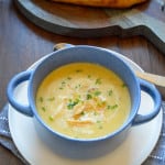 Potato Soup with bread in bowl