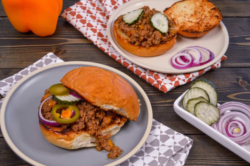 Plated Sloppy Joes on Buns