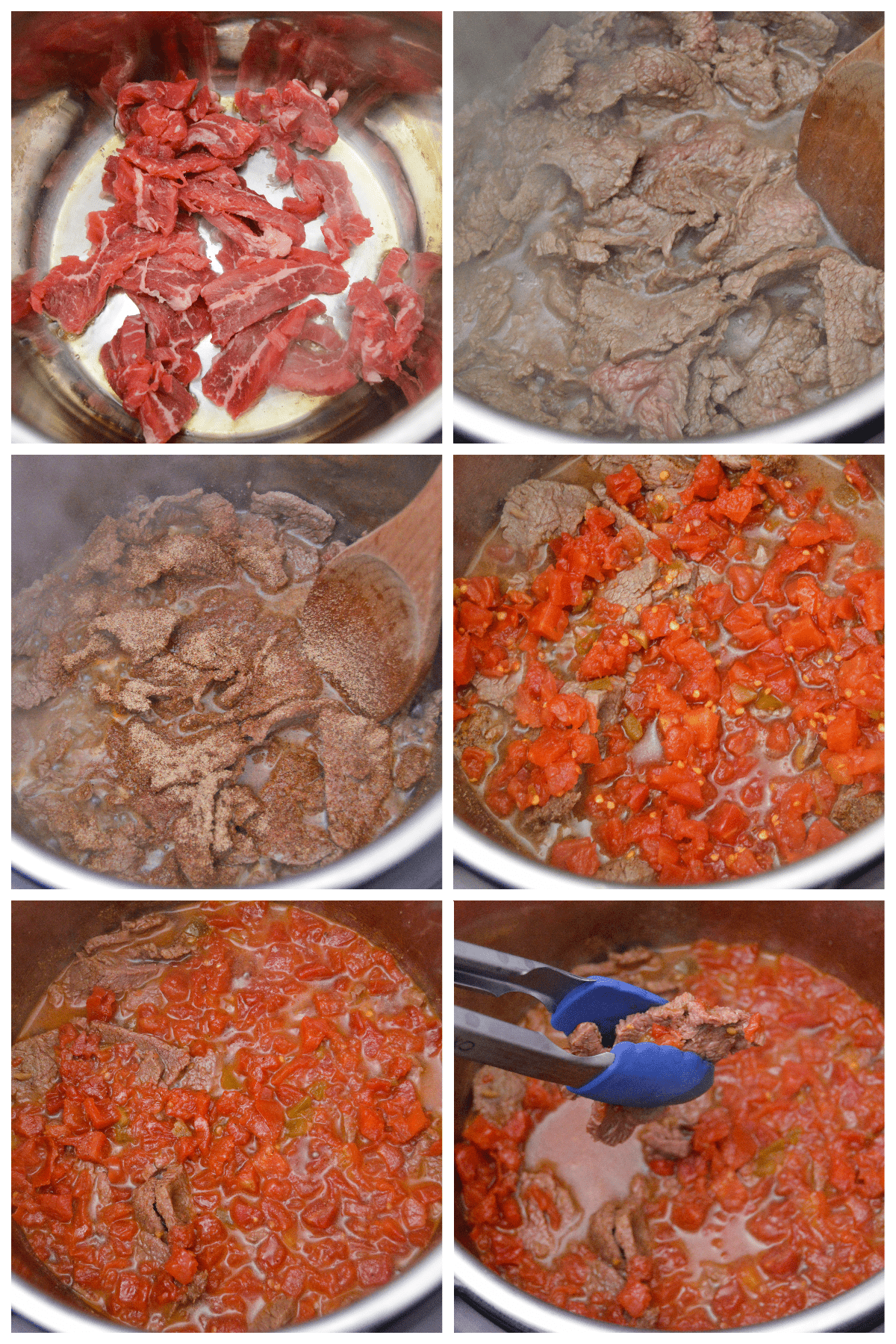 How to make Instant Pot Flank Steak Tacos Step by Step Collage