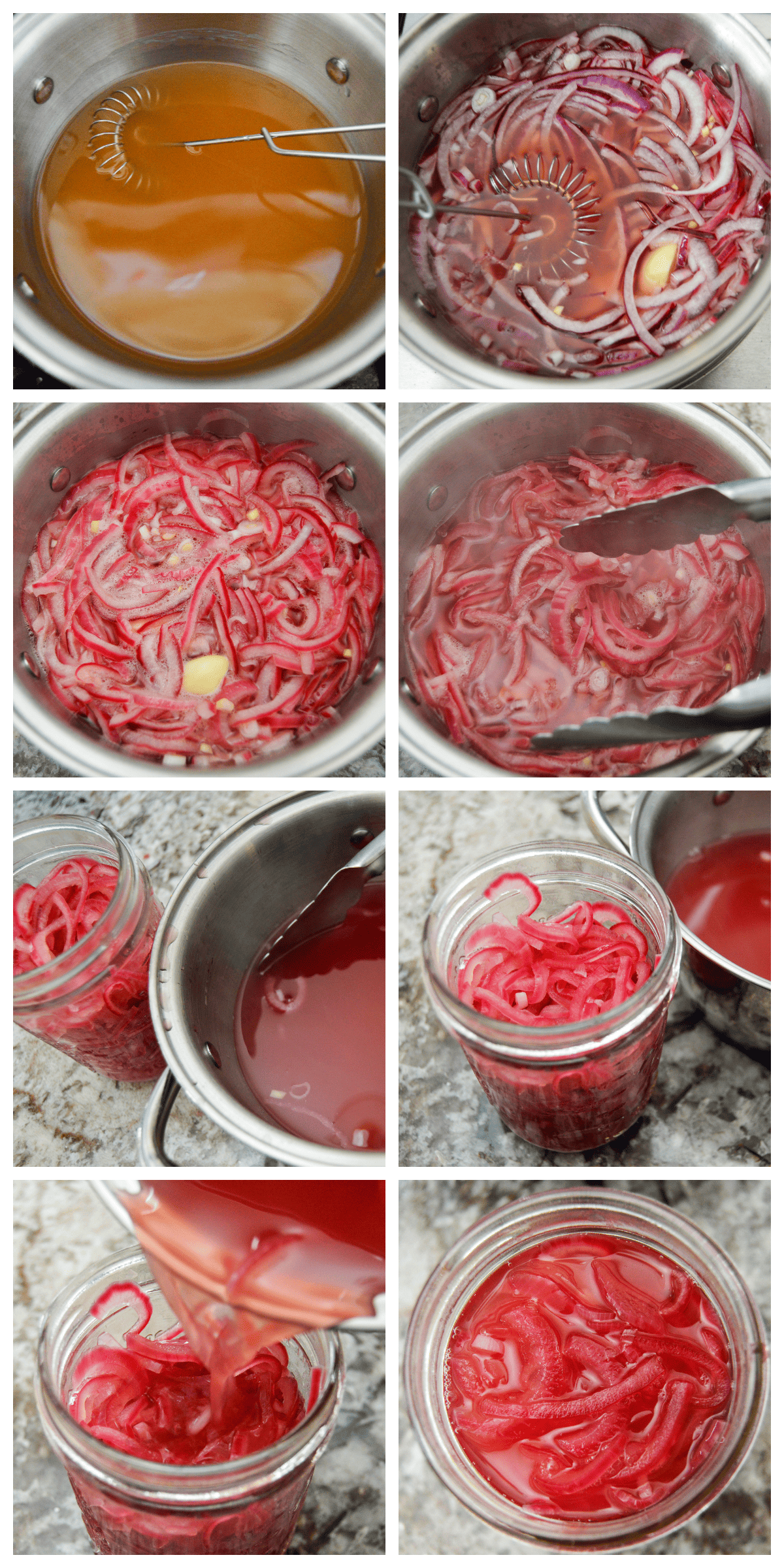 Quick Pickled Red Onion Step by Step Collage