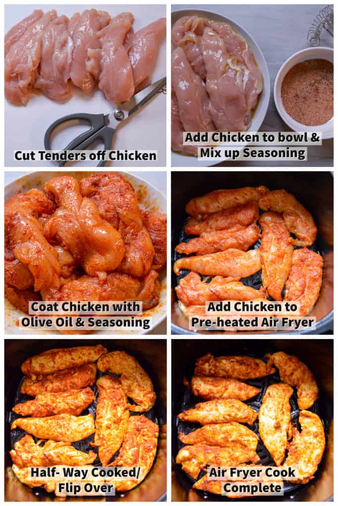 Air Fryer Chicken Step by Step Collage