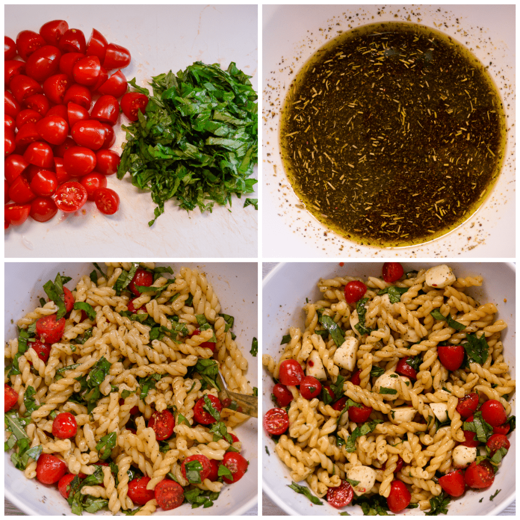 Steps for Making Caprese Pasta Salad
