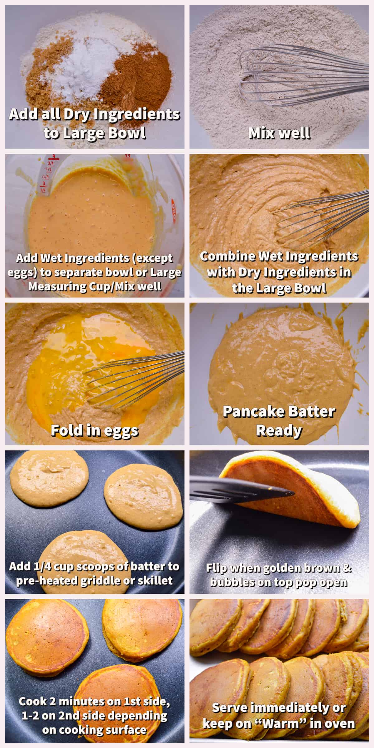 Steps to Make Pumpkin Spice Pancakes