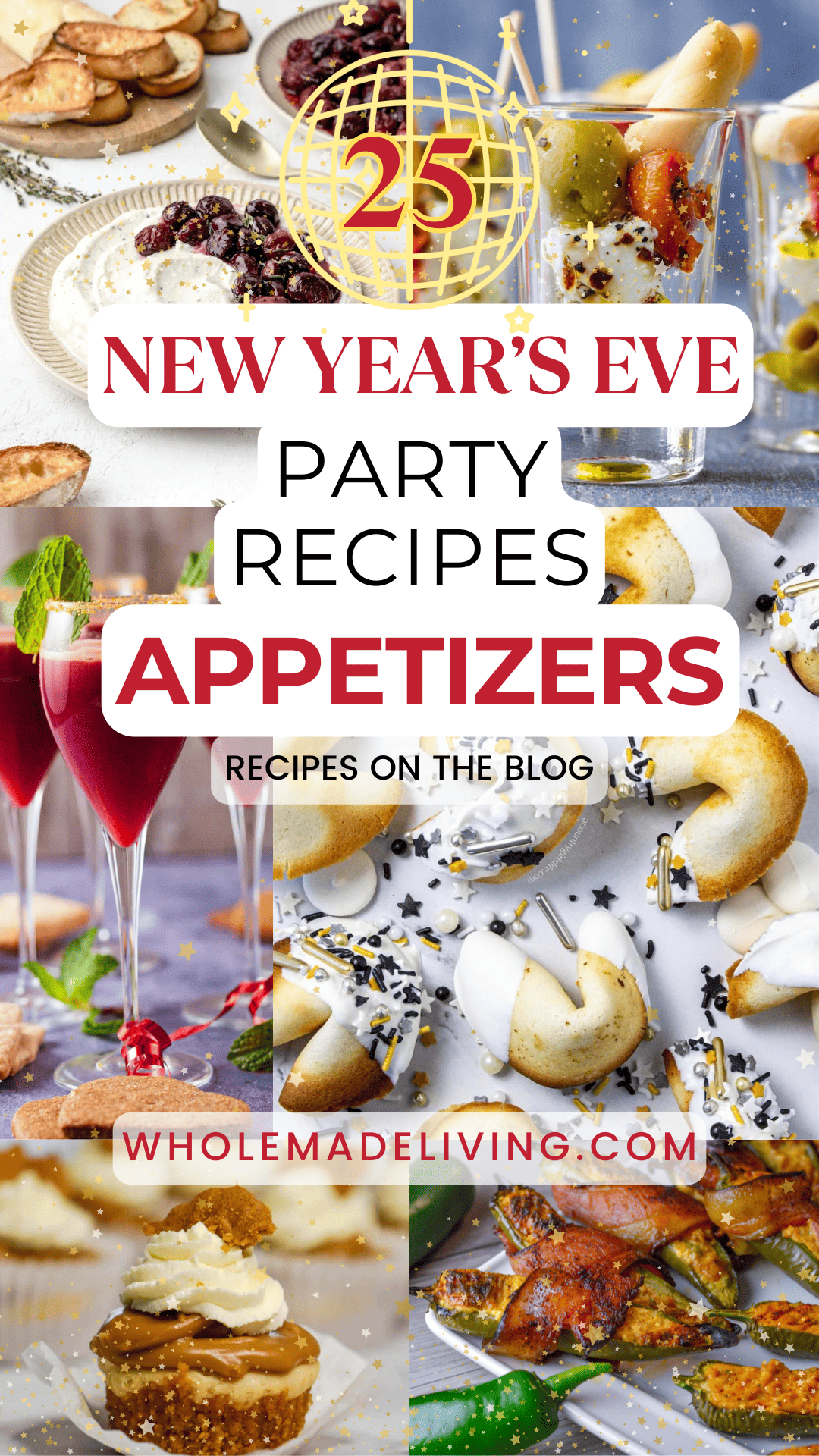 25 New Year's Eve Party Recipes for Appetizers Pinterest Pin 1