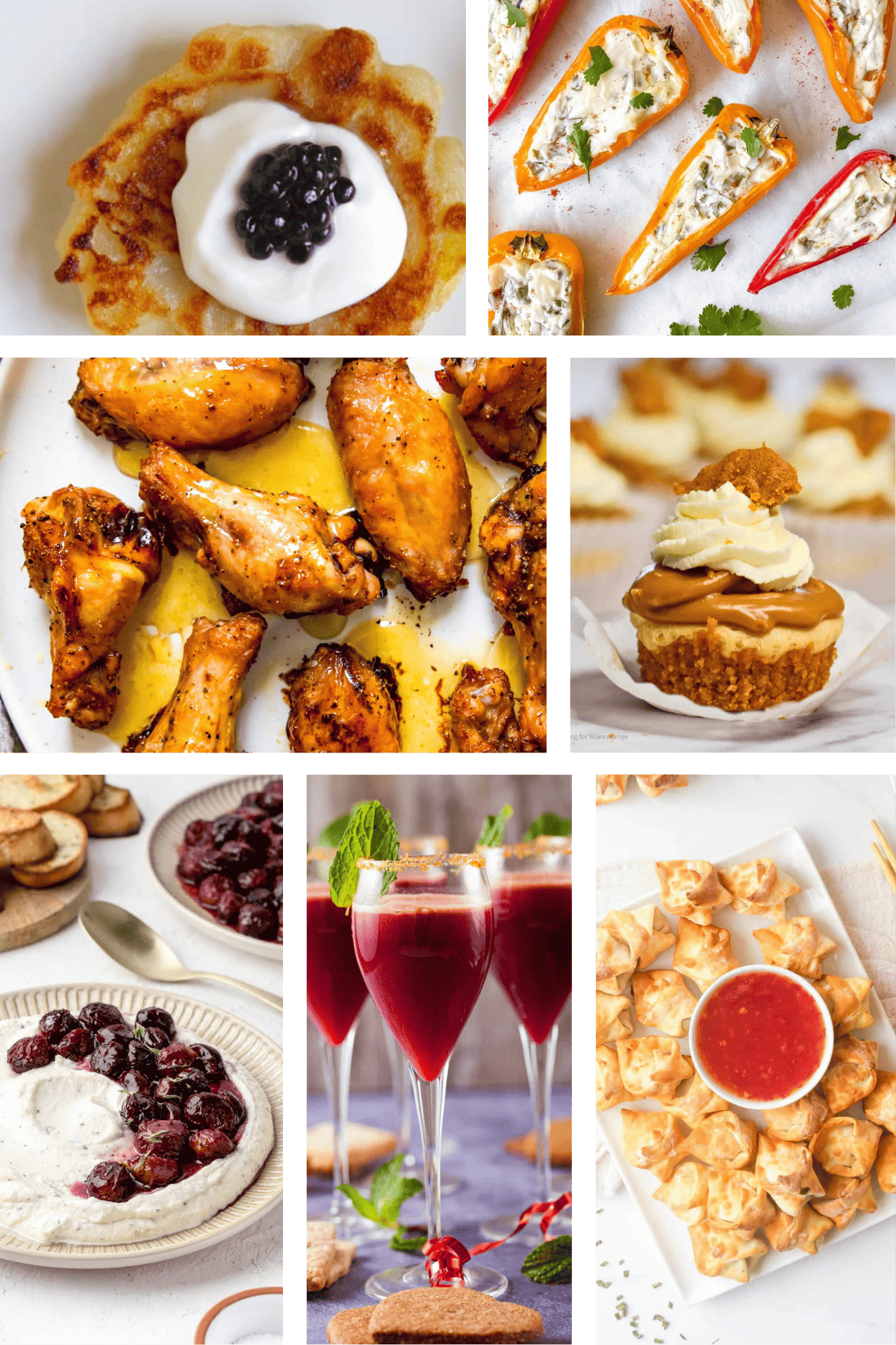 7 image collage for 25 new years eve party recipes 