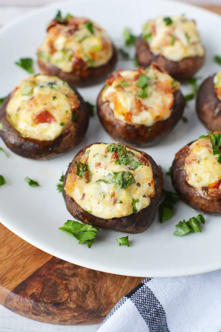 Stuffed mushrooms with fontina and bacon from savvy mama lifestyle