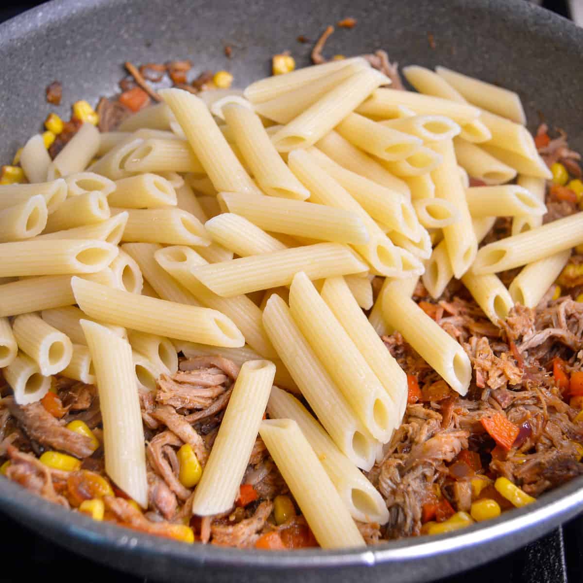 Creamy Leftover Pulled Pork Pasta Recipe - Whole Made Living, image size:1200x1200