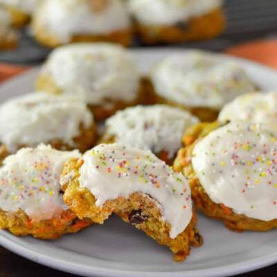 Cakey Carrot Cake Cookies with Cream Cheese Frosting